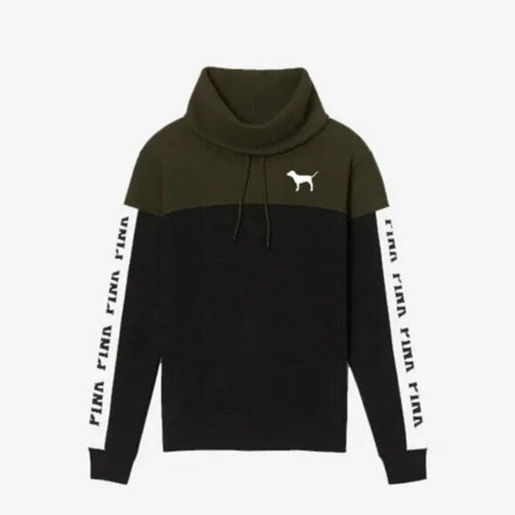 Victoria's Secret Cowl Neck Color Block Pullover Jacket (Green) - Picture 1 of 5